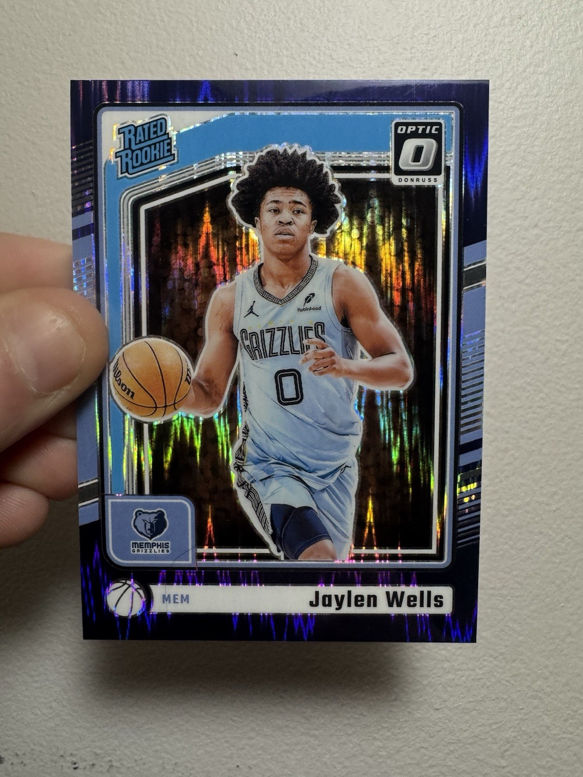 2024-25 Donruss Optic Jaylen Wells Rated Rookie Purple Shock RC #252 Grizzlies