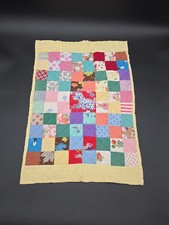 1950s Handmade Quilted Baby Boy Blue Dog 15"x 23" Quilt CLEAN NO DAMAGE
