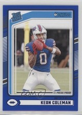 2024 Panini Donruss Rated Rookie Blue Press Proof Keon Coleman #358 1g2v