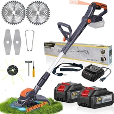 Electric Weed Wacker Cordless,24V Weed Cordless Eater Battery Powered,Brush Cutt