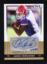 2010 SAGE Hit Gold Auto 164/250 Aaron Hernandez #A22 Auto uk2