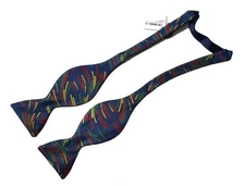 Turnbull & Asser Midnight Blue Fireworks Silk  Bow Tie Made in England £155