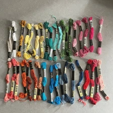 DMC / J. & P. Coats Embroidery Floss Thread Bundle 37 Skeins NEW