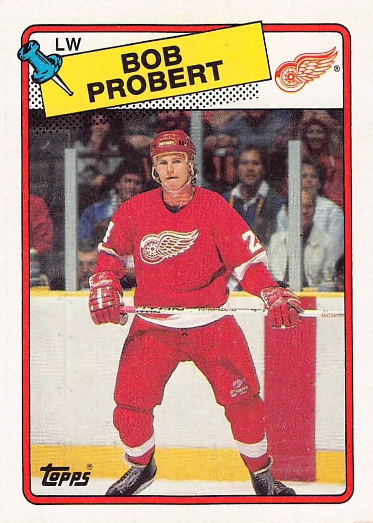 1988-89 Topps Hockey Bob Probert RC #181 NM/MT Detroit Red Wings