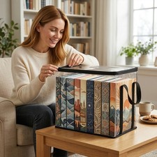 6 Pack Storage Boxes with Lids, Foldable Transparent Plastic Storage Bins