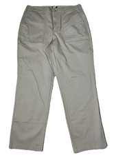 NWOT Lands End Women s Khaki Utility Pants Size 14 34x29 Front Patch Pockets