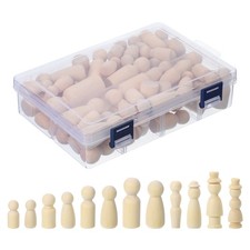 1 Set Wooden Pegs Peoples, 55Pcs Wood Pegs People Family Figures