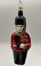 British Royal Guard Mouth Blown Glass Christmas Ornament Czech Republic 5.5  H