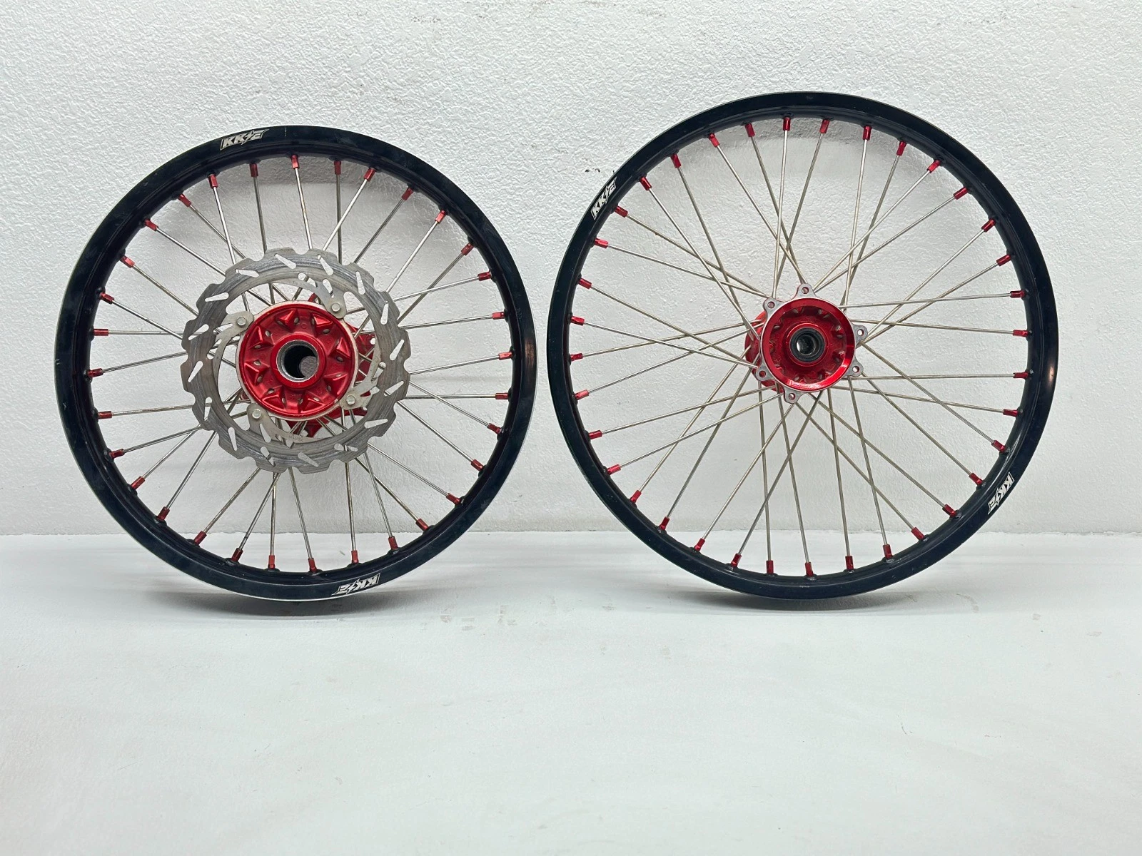 KKE Wheel Rim Set Black 21/19 Fits Honda CRF250R 2022-2024 Front Rear Hub Rotor✅