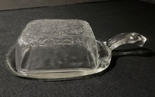 Antike Pressglas Butterdose Käseglocke mit Henkel Butterglocke Glas Vintage