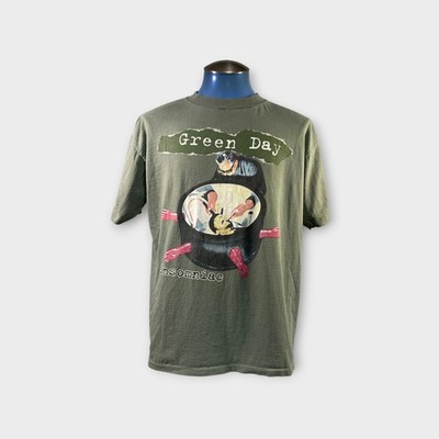 Vintage 1995 Green Day Insomniac Tour T-Shirt - Wild Oats - Army Green - Size XL