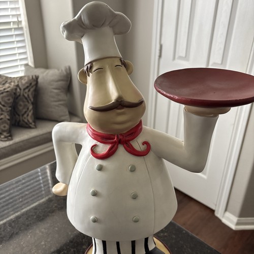 Vintage französische Koch Figur groß 21 Zoll groß Guten Appetit