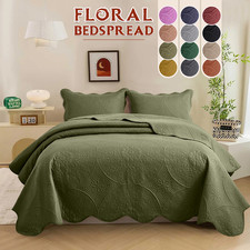 All Seasons Floral Quilt Bedspread Bedding Set Comforter Coverlet Throw Queen US