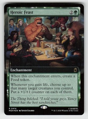 Foil Heroic Feast (Extended Art) 414 Rare Marvel Super Heroes Near Mint