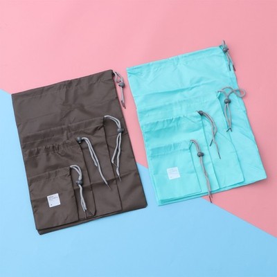8 Pcs Waterproof Nylon Storage Bag Travel Drawstring Bags Packing