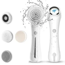 Facial Cleansing Brush Electric Rechargeable Face Brush Scrubber Facial 4 Heads