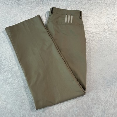 adidas ClimaLite Men's Golf Pants Flat Front Straight Leg Pockets Beige 32x34