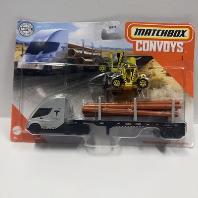 Matchbox Convoys Tesla Semi & Pipe Trailer / Load Lifter (2020) GMD05 Asst.GBK70