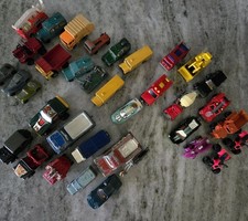 Vtg 35 Plastic Metal Diecast Toy Car Lot Mixed Hot Wheels Matchbox Tootsie Kid