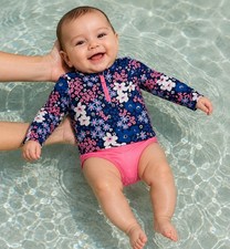 Carter's  Baby Girls' 2-Piece Floral Long-Sleeve Rashguard Swim Set 3 Months
