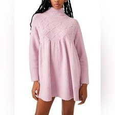 Free People Lilac Jaci Turtleneck Sweater Dress Size Small