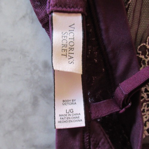 Victorias Secret Bralette L Large Purple Lace High Neck Body By Victoria - Picture 3 of 3