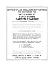 Sears Roebuck David Bradley Super Power Owners Manual Walking Tractor 917.57599