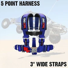 5 Point Safety Harness 3 Inch Seat Belt Sand Rail Dune Buggy Rock Crawler BLUE