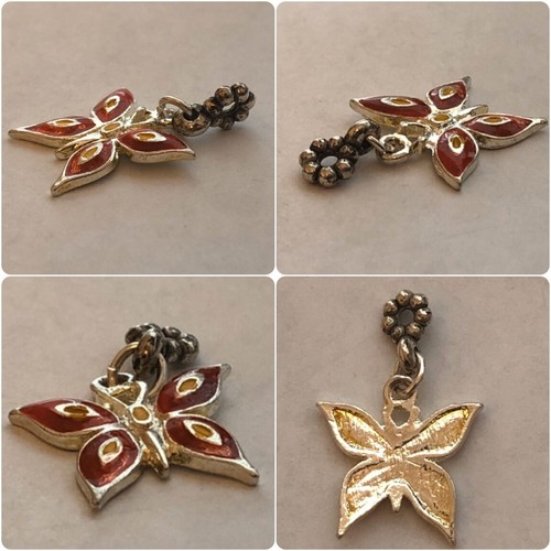 Lot/3 Necklace Pendant Butterfly Charm Silver Tone Gold Tone Colorful Rhinestone - Picture 6 of 12