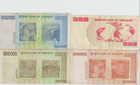 Zimbabwe 4 Banknotes 1-500 Million Dollar & 50 Billion $500,000 2008 — photo 4