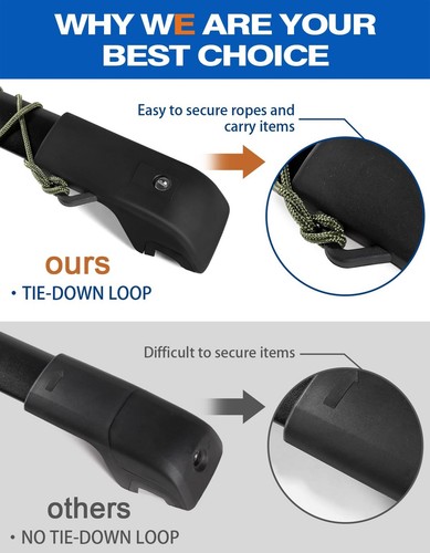 Lockable Roof Rack Cross Bars 220lbs Compatible with 2018-2024 Chevy Chevrole... - Picture 5 of 8