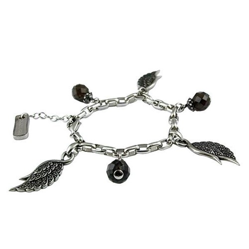 wings Charm Bracelet single angel wings and Smoke Quartz Bracelet By Controse