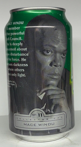 Mountain Dew Star Wars Episode 1 Mace Windu 12 oz. Aluminum Soda Can