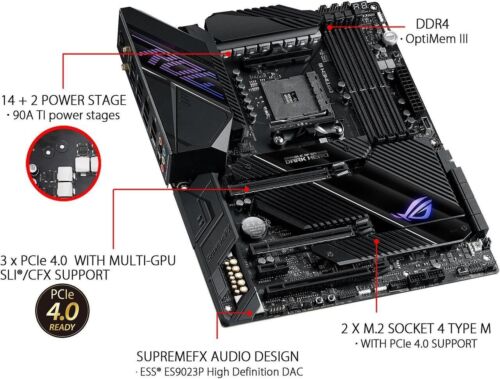 Placa madre AM4 AMD X570S SATA 6 Gb/s ATX AMD ASUS ROG Crosshair VIII Dark Hero - Imagen 7 de 9