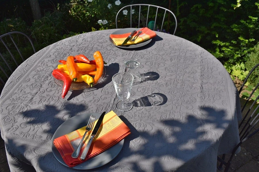 Salvietta Jacquard Cotone 50x50 CM Giallo Con Lavanda Di Francia Provenza - Immagine 4 di 4