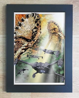 Doctor Who Terror der Zygonen Gerahmtes A3 Poster von Jason Fletcher 