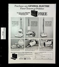 1968 GE General Electric Vacuum Cleaner Floor Polisher Vintage Print Ad 27598