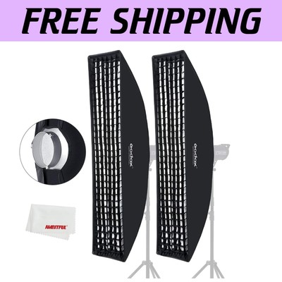 35x160cm Dual Pack Softboxes with Reflective Silver Interior for Optimal Light