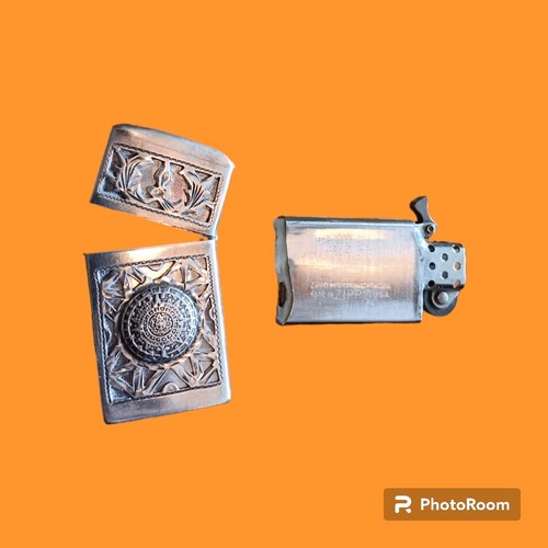 VINTAGE AZTEC 925 STERLING SILVER CASE WITH ZIPPO INSERT eBay