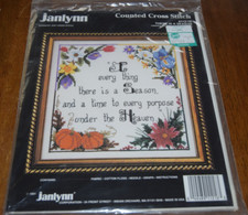 Vintage 1991 Janlynn Counted Cross Stitch THERE IS A SEASON Sealed Made in USA