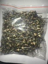 100 Brass Sports Ball Inflating Air Pump Needle Soccer Basketball Football