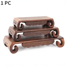 Wooden Display Stand Rectangle Base for Flower Vase Teapot Stone Home Decor