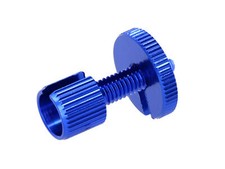 Einstellschraube Blau eloxiert, für Bowdenzug, M6 x 22, geschlitzt - Simson S51,