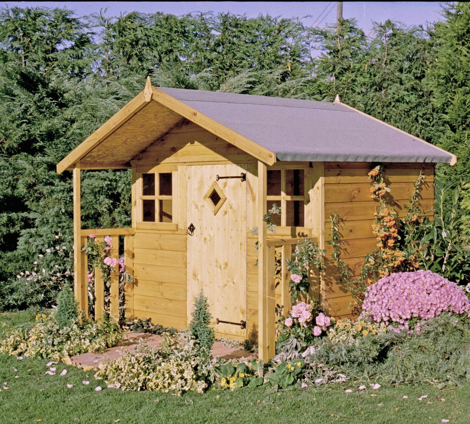6x4 CHILDRENS WOODEN WENDY PLAYHOUSE KIDS WOOD CANOPY GARDEN WINDOW