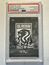 Rose Lavelle 2021 Parkside NWSL B&W OL Reign Crest Auto Autograph PSA Authentic