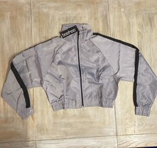 Womens Jacket Small Silver Reflective Sports Windbreaker Shell Panelled RRP £50