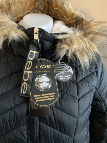 CHAQUETA ABULLONADA BEBE MUJER NUEVA CON ETIQUETAS, PIEL SINTÉTICA EXTRAÍBLE, BOLSILLOS CON CREMALLERA, TALLA XL, COLOR NEGRO - Imagen 5 de 7