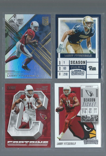 4 CARD LOT OF LARRY FITZGERALD W/INSERT NO DUPES CARDINALS-PITT #2