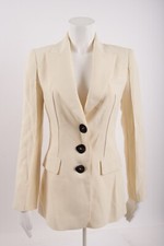 Zara Womens Tailored Blazer Suit Jacket XS Ivory Ecru 3 Button 8538/484 NWT