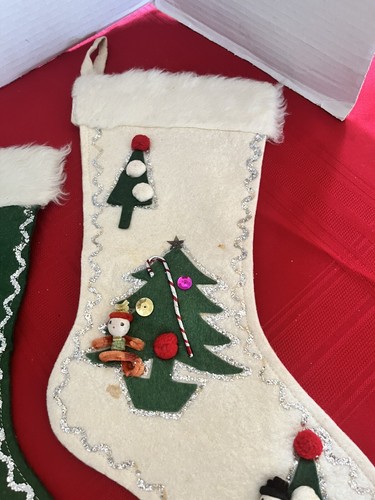 Mid-century /Christmas stocking/glitter/pipe cleaner /amazing condition/(2) - Picture 7 of 16